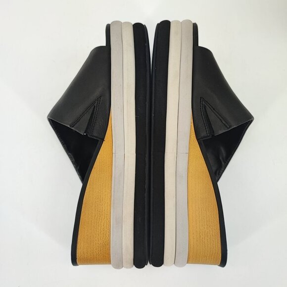 Vince Camuto Women's Pendrea Wedge Black Leather Sandal Size 8.5M - Picture 5 of 9